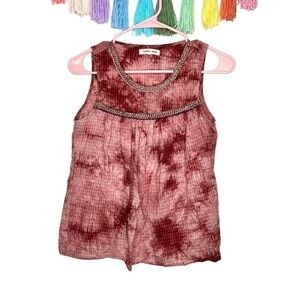 Orange Creek Boho Tie Dye Sleeveless Blouse Tank Top Size Small